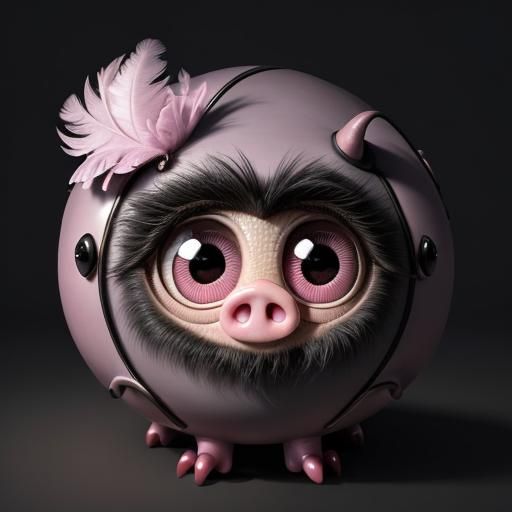 Surreal Hybrid Creature with Expressive Eyes