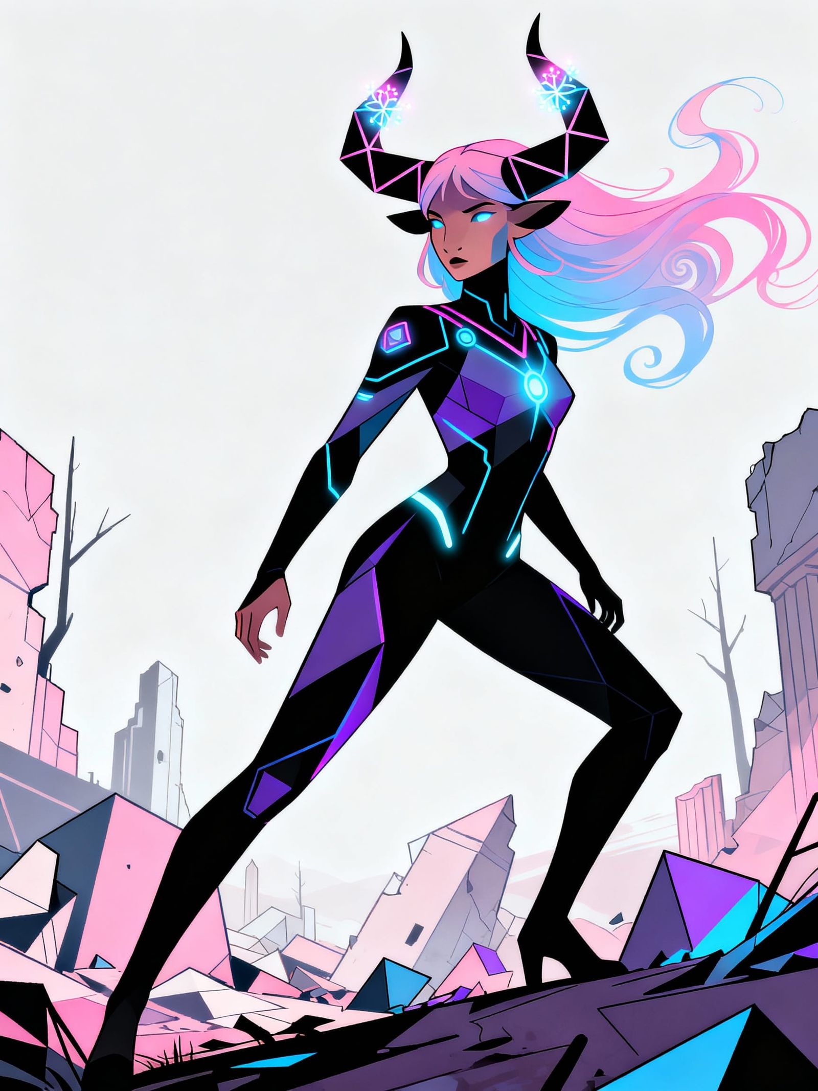 in the minimalist illustrative style of pascal campion, BakaArts, Rlonart, day of the tentacle, sable, Supergiant Games ...