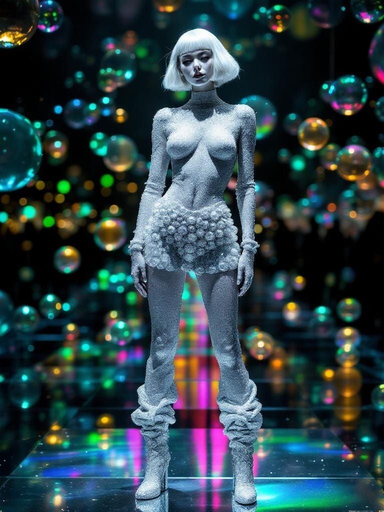 Dazzling Sci-Fi Couture in Chrome-Futuristic Style