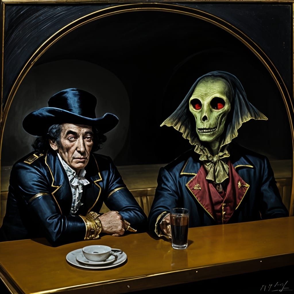 Strangers in a Surreal Night Cafe