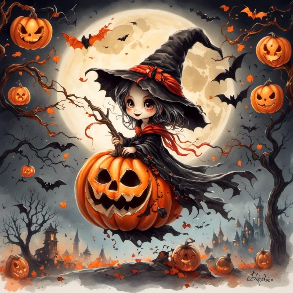 <lora:Cutie Pie Halloween:1.0> Una calabaza de Halloween con...