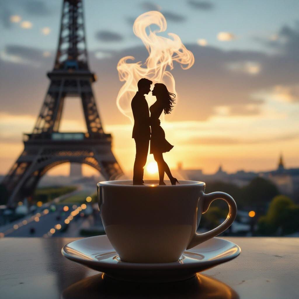 Coffee Lovers in Paris: A Cinematic Still