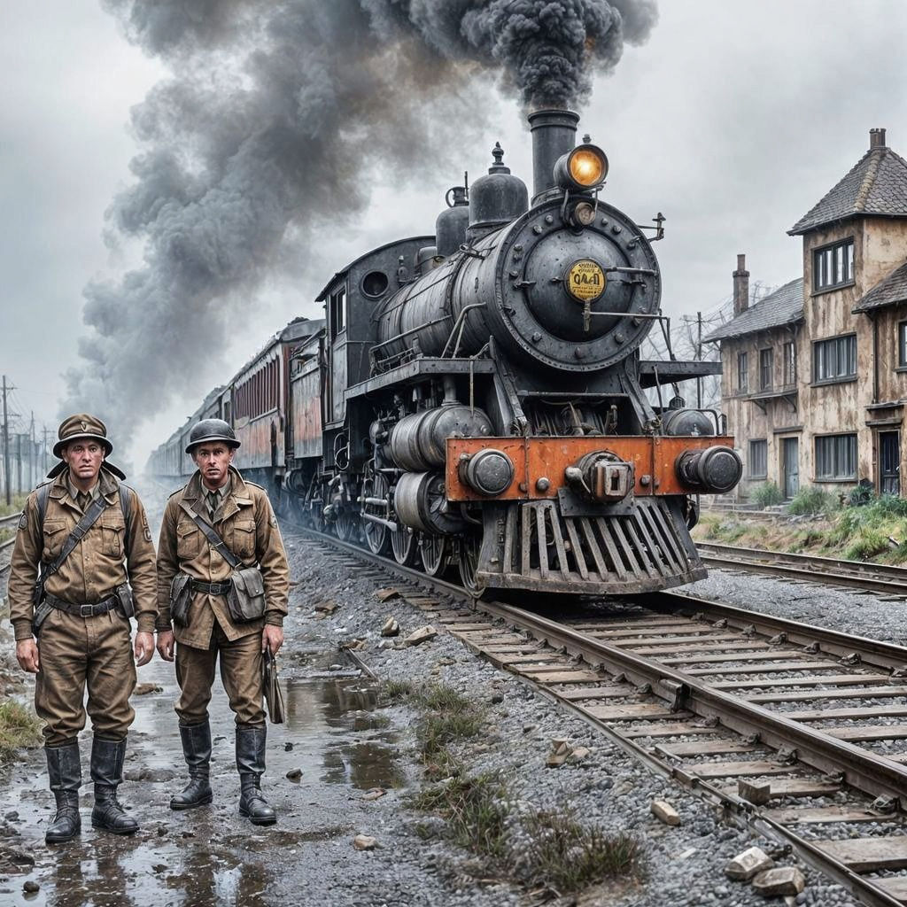 Train of Sorrow: A Haunting World War 2 Scene in Oil Paintin...