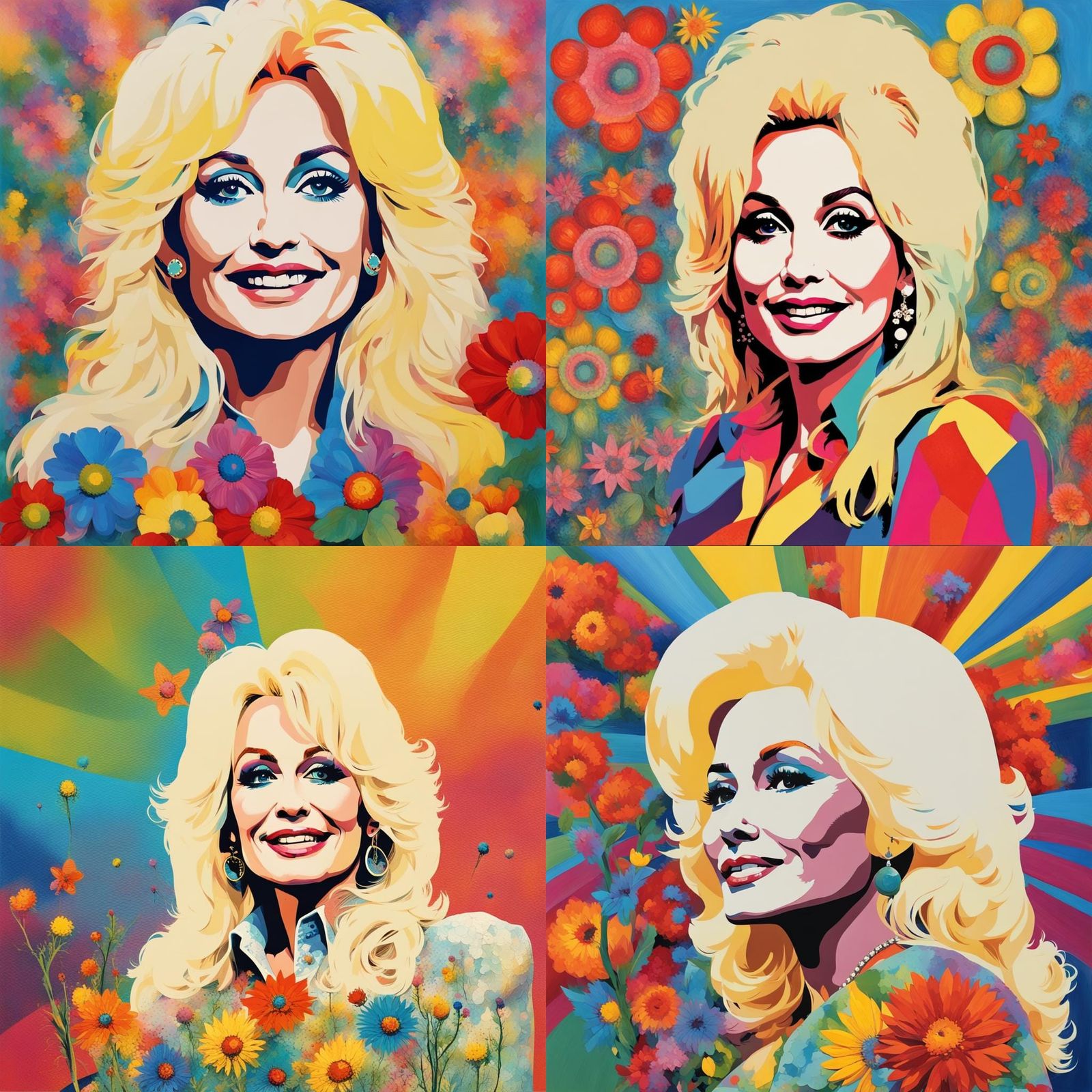 Young Woman in Nashville: Abstract Art with Rainbows