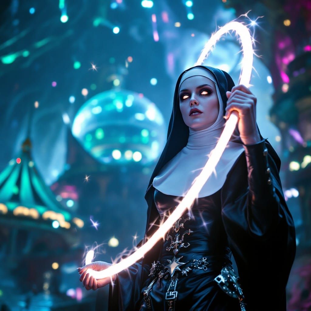 Alien Circus Ring Mistress in Black Latex Habit