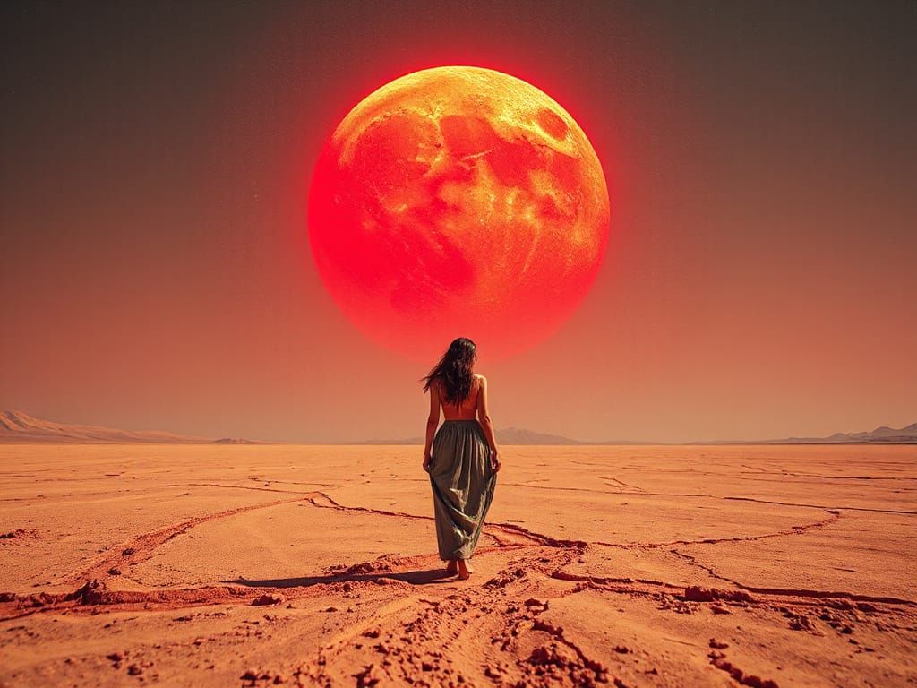 Surreal Desert Landscape in Hyperreal Style