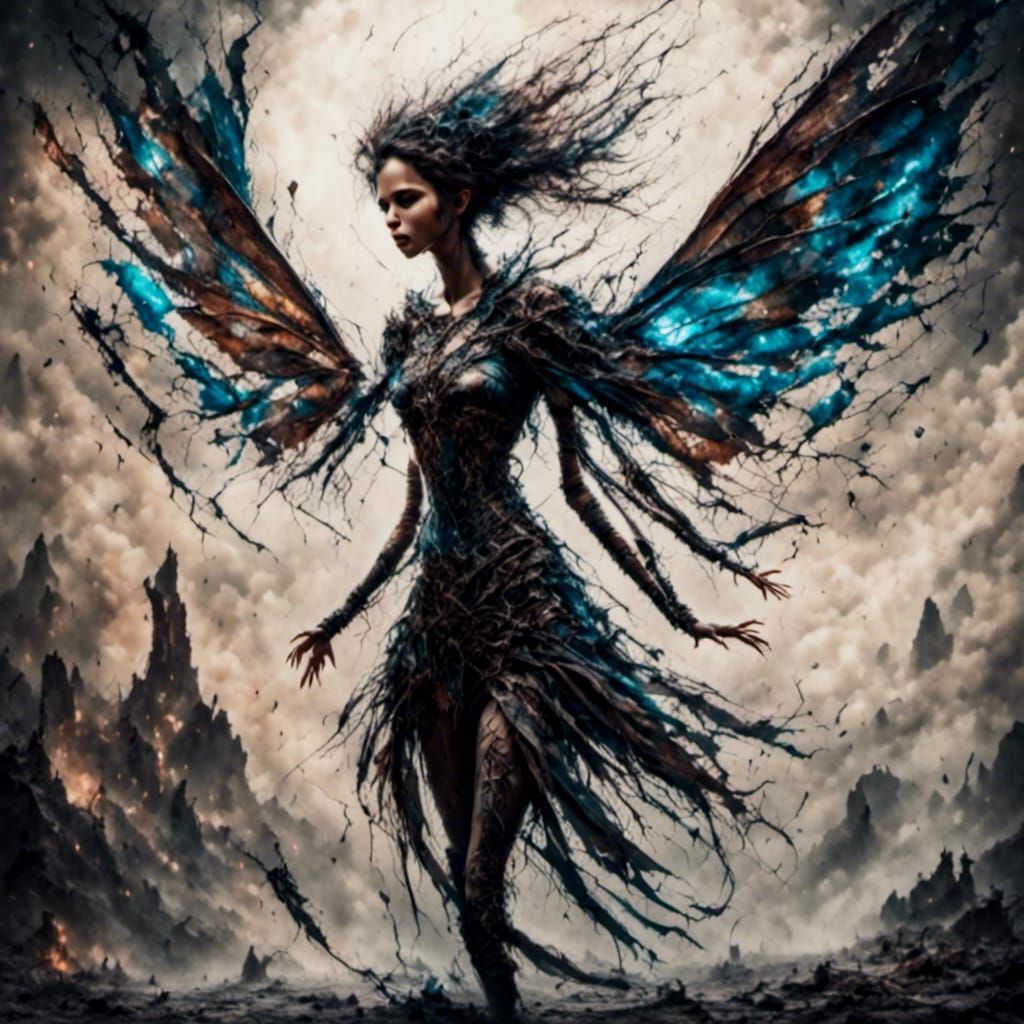 Contemplative Murraypunk Scene with Glowing Runes and Dark A...