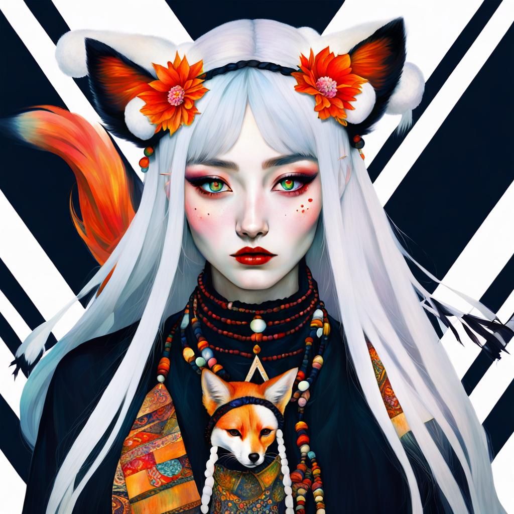 Anime Girl Fusion: Klee, Klimt, and Botticelli Styles