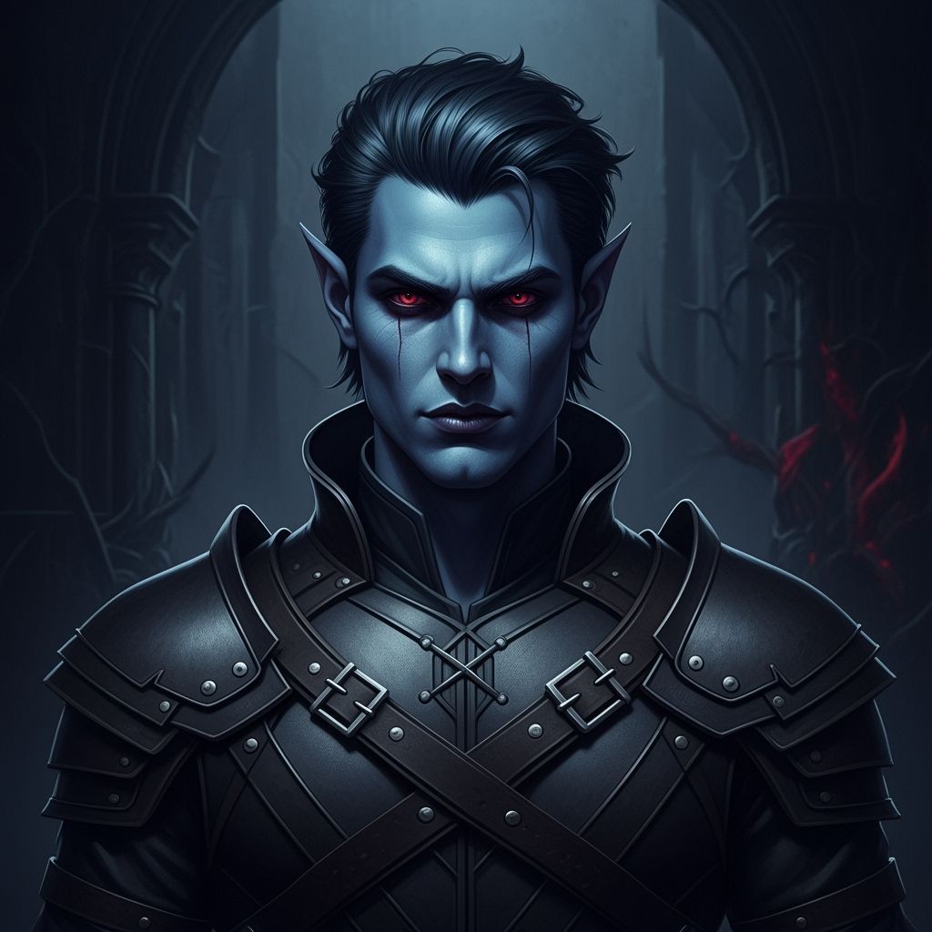 Sinister Drow Warrior Deimos in Hyperrealism