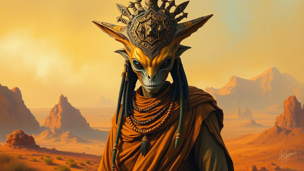 AINA_AINZA Alien Portrait in Dinotopia Style