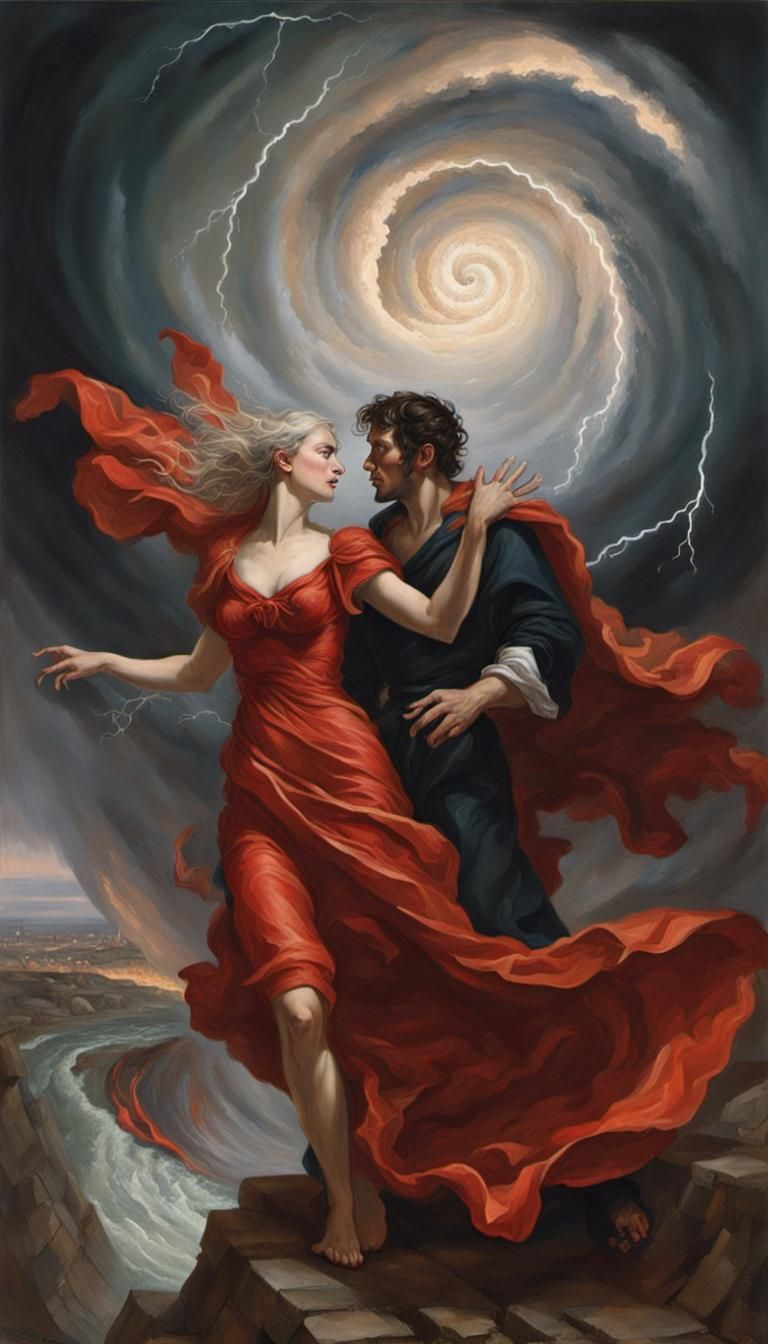 Dante's Inferno: Paolo and Francesca in the Whirlwind