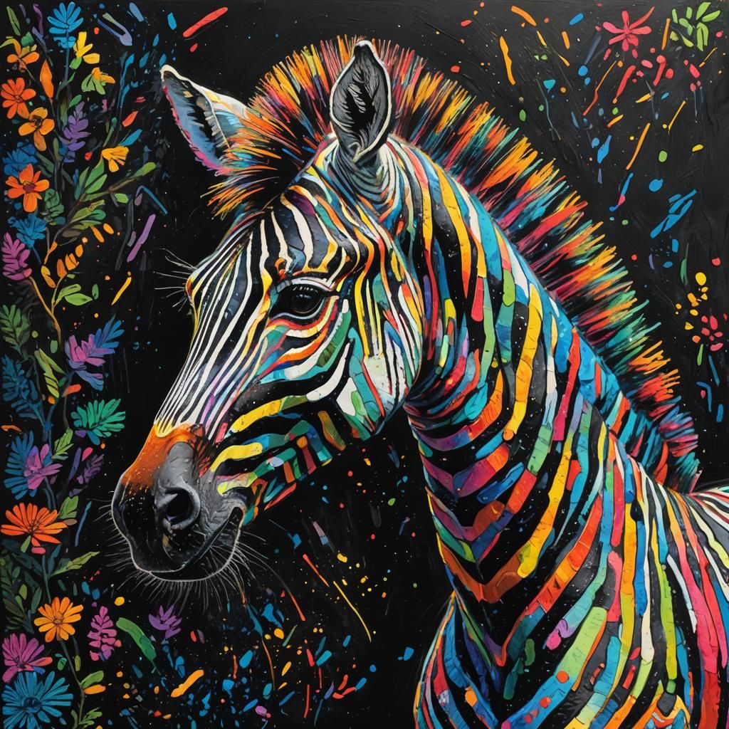 Fun with AI - Colorful Zebra