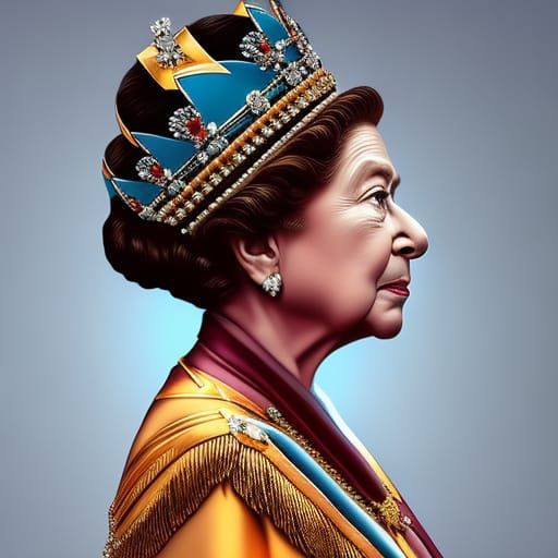 Hyperrealistic Portrait of Queen Elizabeth II