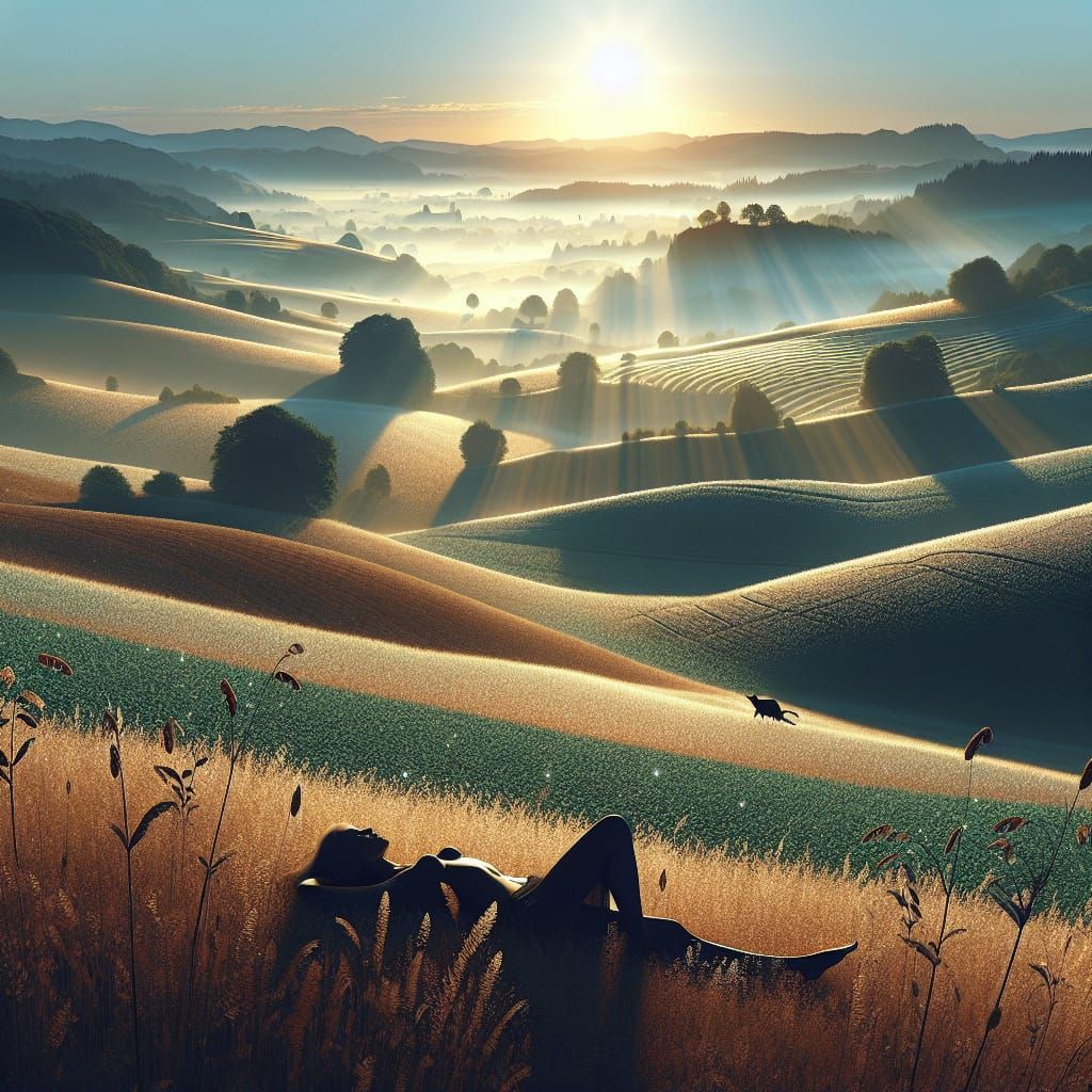 Pastoral Landscape as Reclining Woman Silhouette