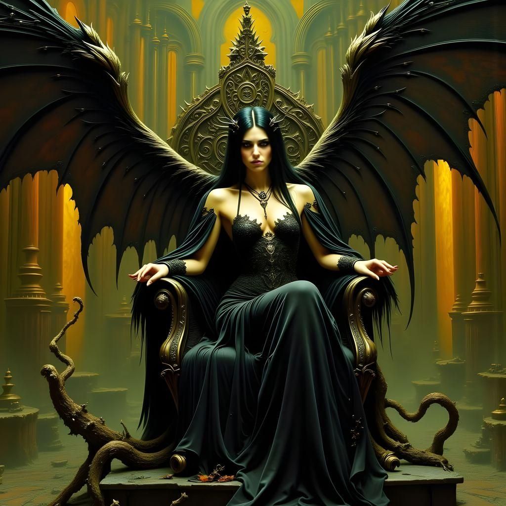 Fallen Angel Lilith: Dark Fantasy Concept Art