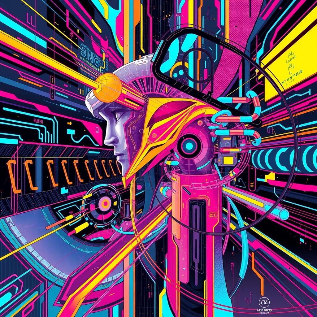 Abstract Digital Art in Futuristic Style