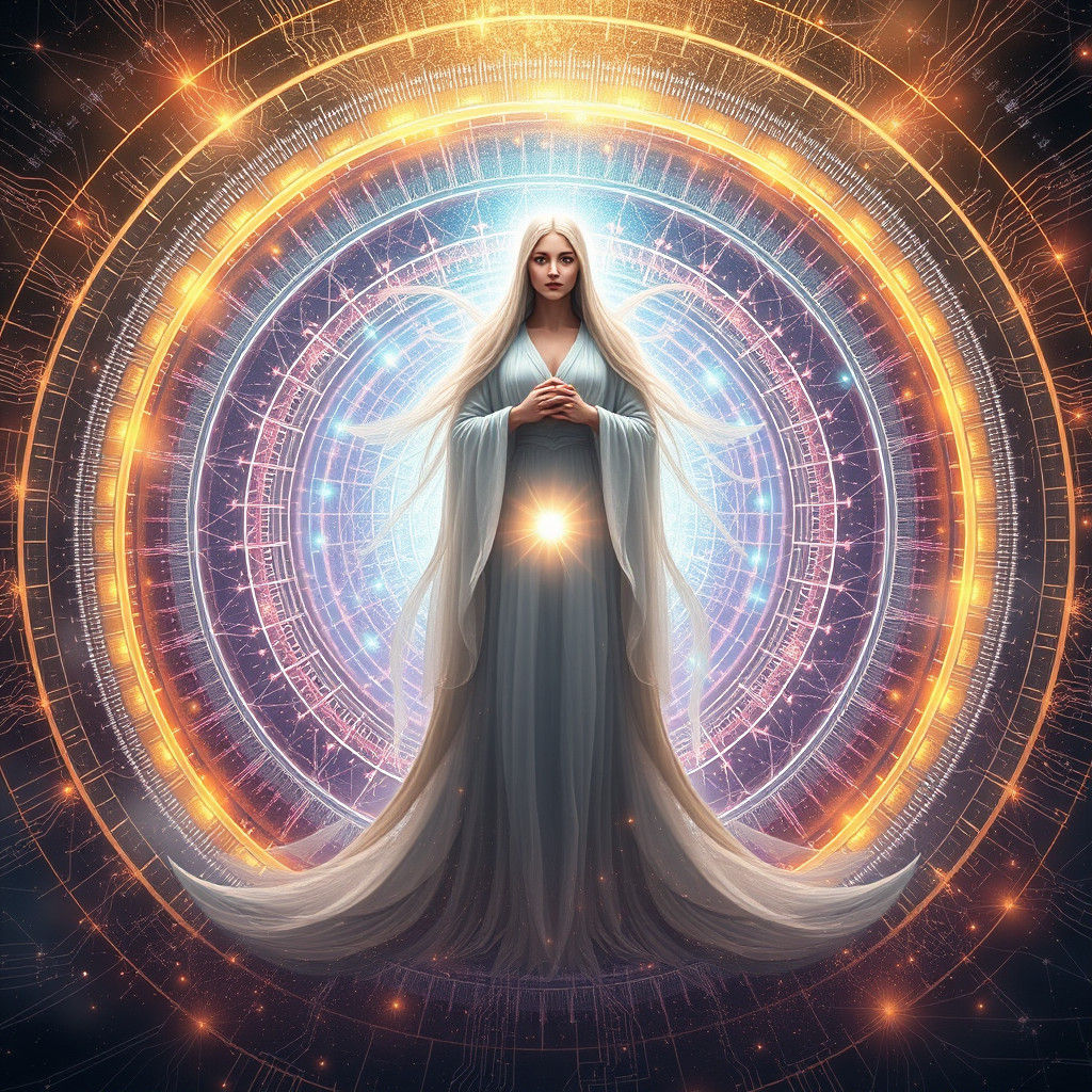 Ethereal Woman Radiating Quantum Energy Field
