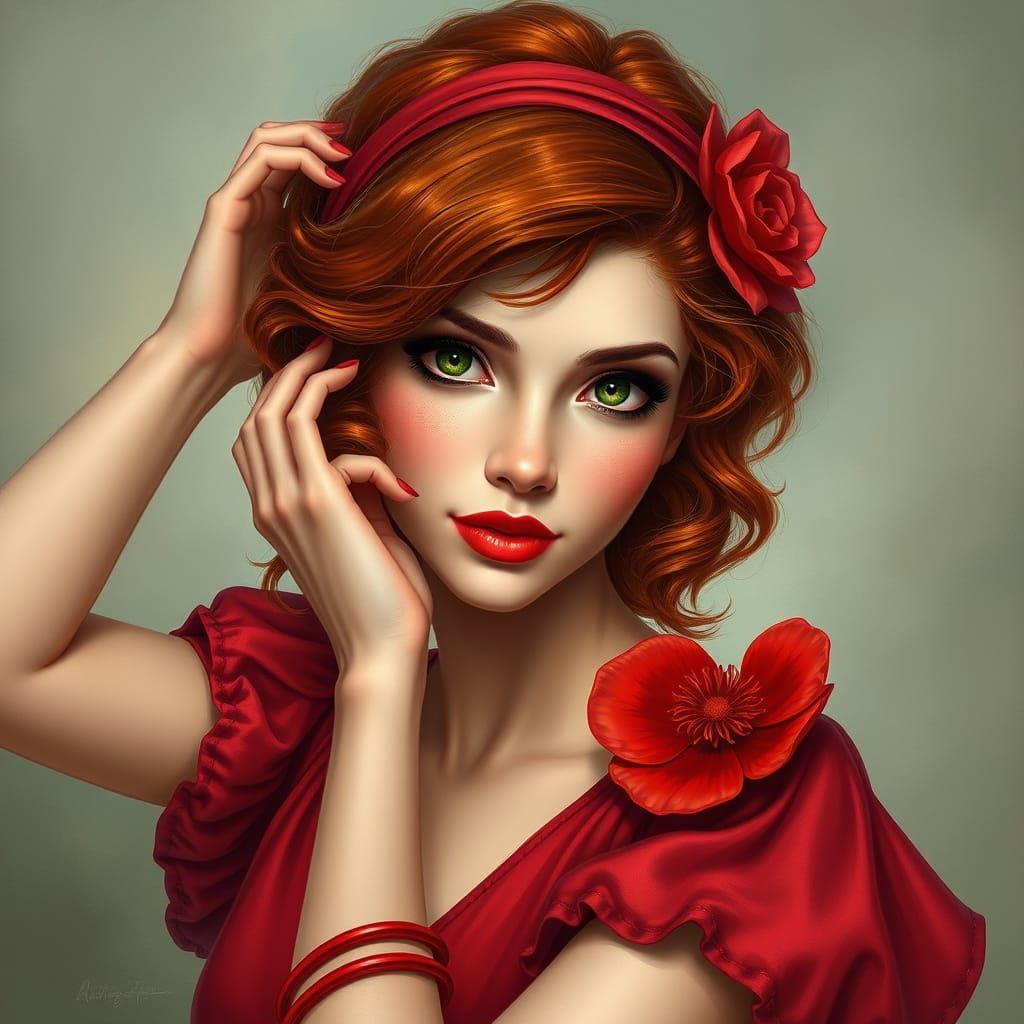 Enchanting Lady in Ethereal Fantasy, Inspired by Thomas Kink...