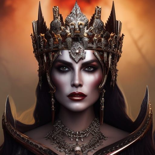 Skull Queen Crown of Thorns and Bone