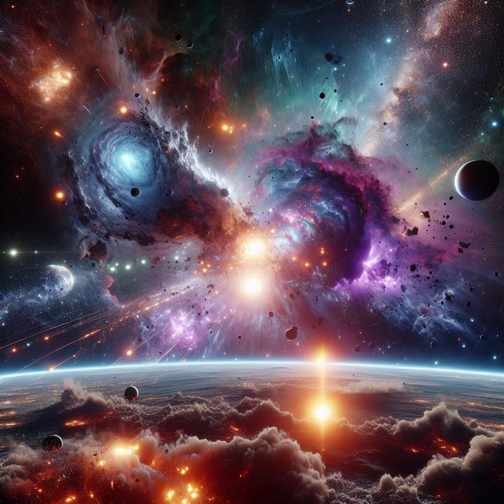 Cosmic Collision Forms Galaxy in Ultra-Detailed Space Art