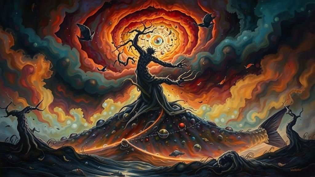 Angler Fish Oil Painting in Pop Surrealism Style