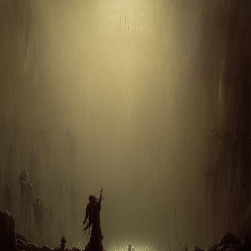 Dark Allegory of Truth and Lies, Horror Illustration