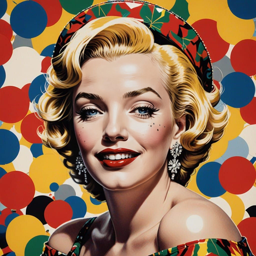 Marilyn Monroe in Festive Pop Art Style