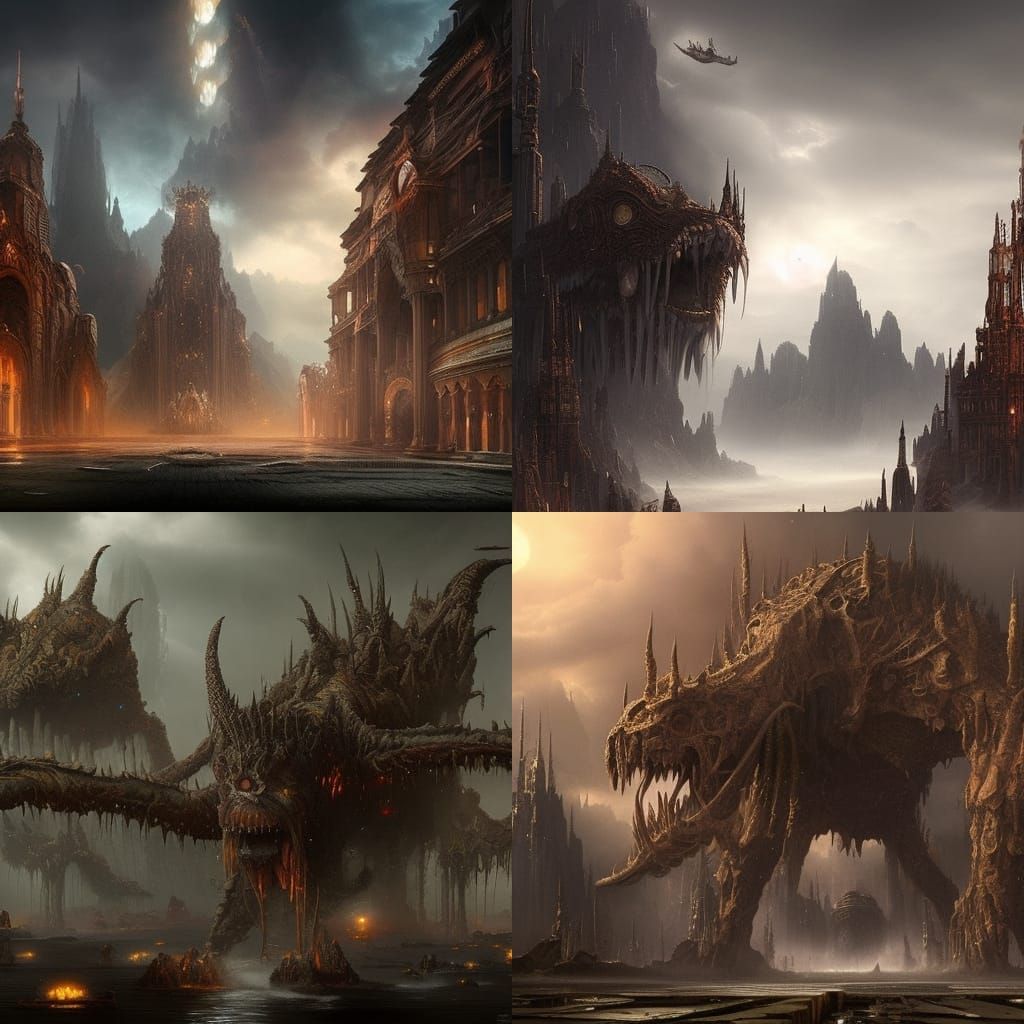 Epic Monstrous Creatures in Digital Matte Painting