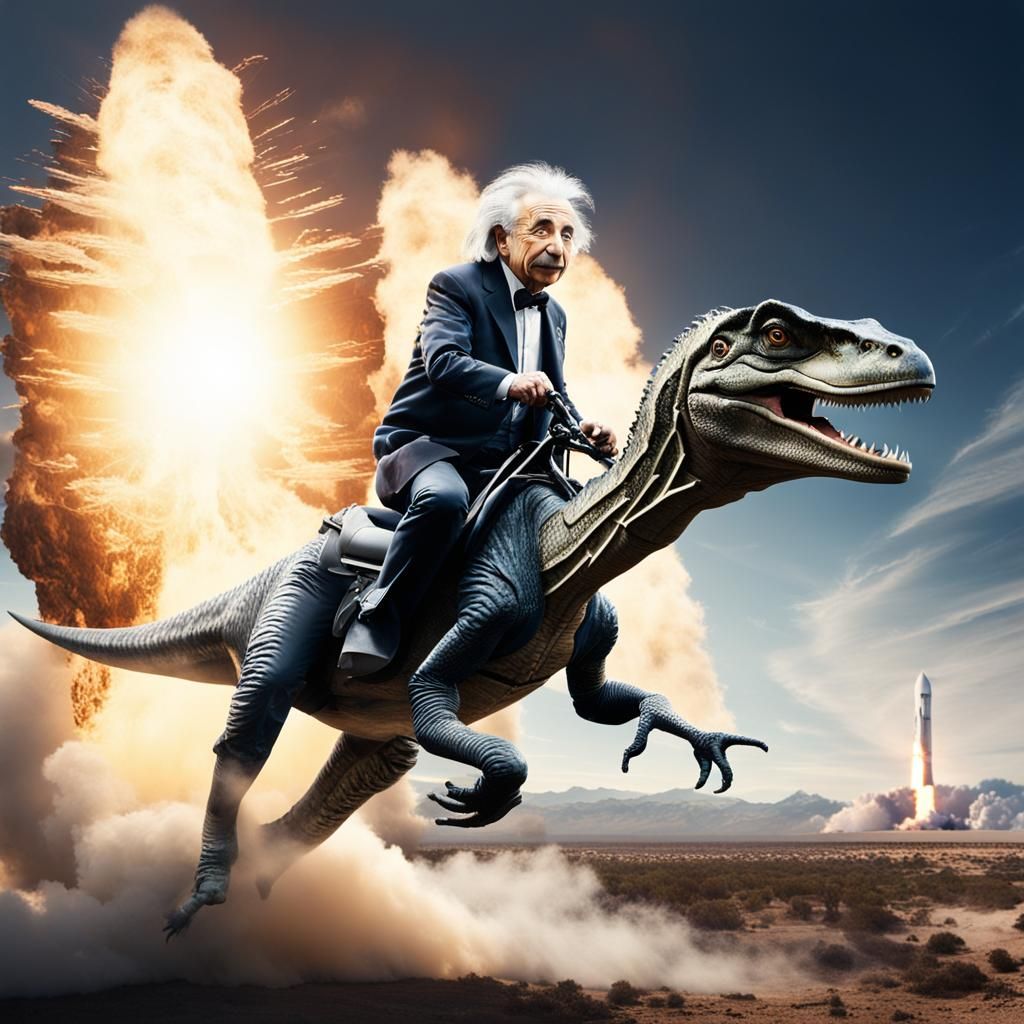 Einstein Rides Velociraptor at SpaceX Launch: Ultra HD