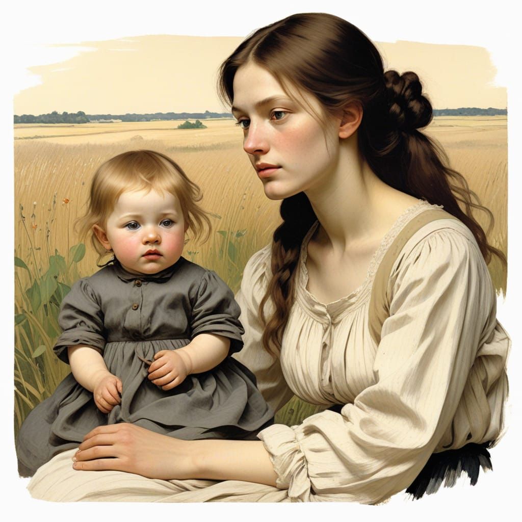 Serenely Happy Family Moments in Earthy, Impressionistic Sty...