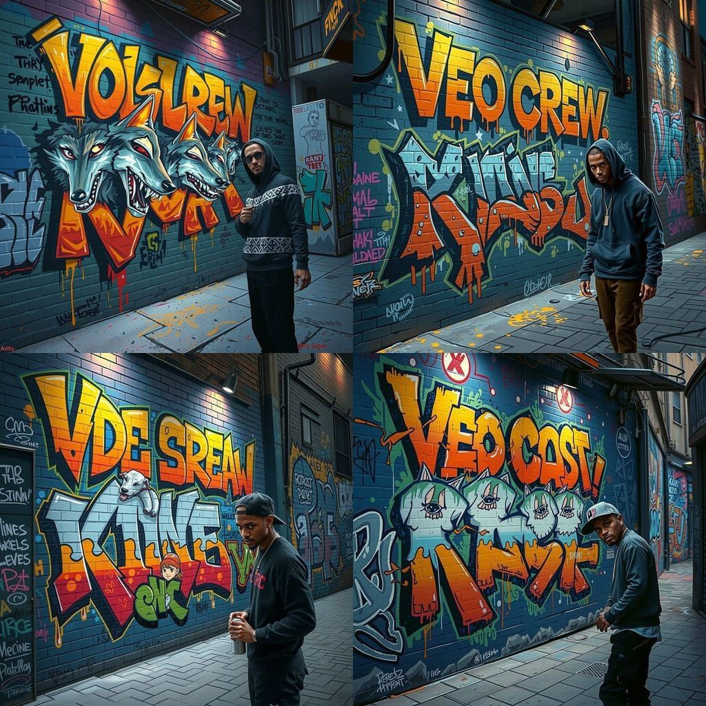 Urban Rapper and Graffiti Artist Portrait in Matte Painting ...