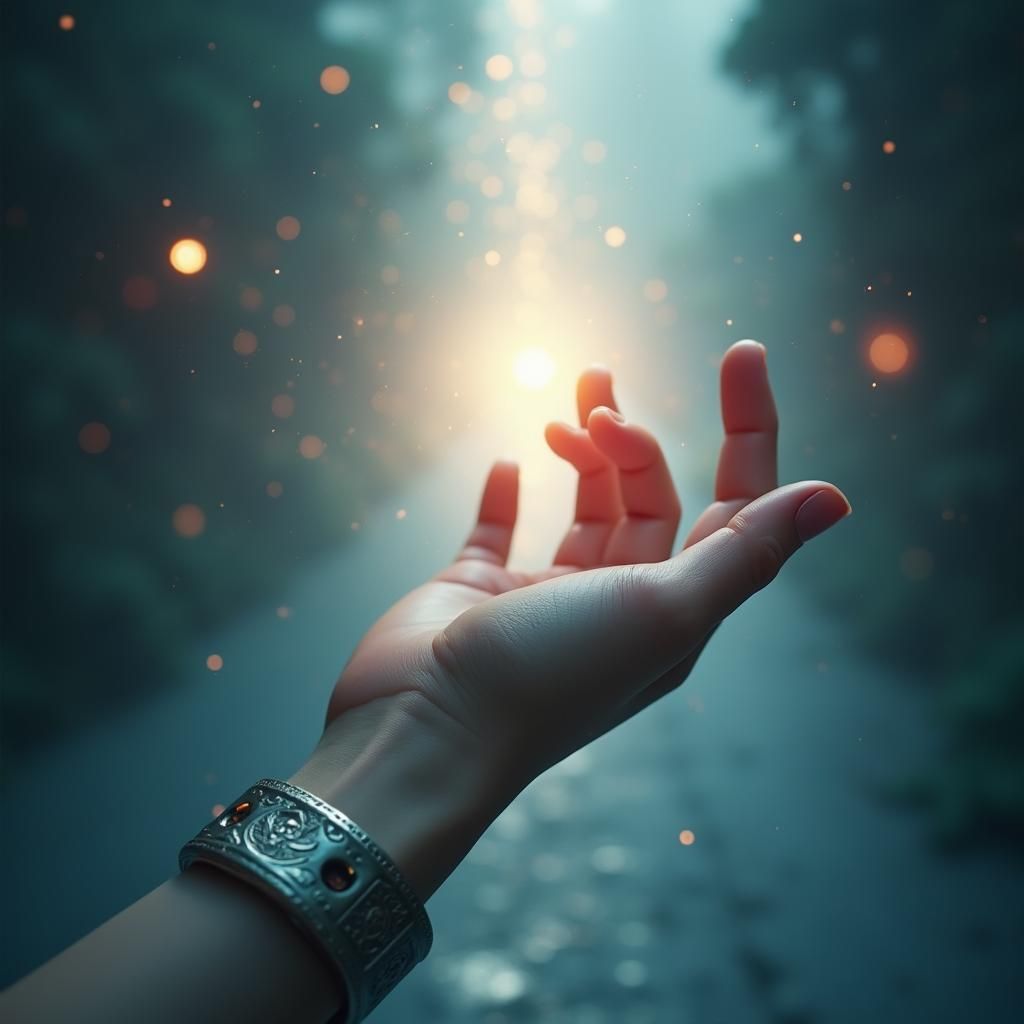 Ethereal Hand Guiding to Mesmerizing Light