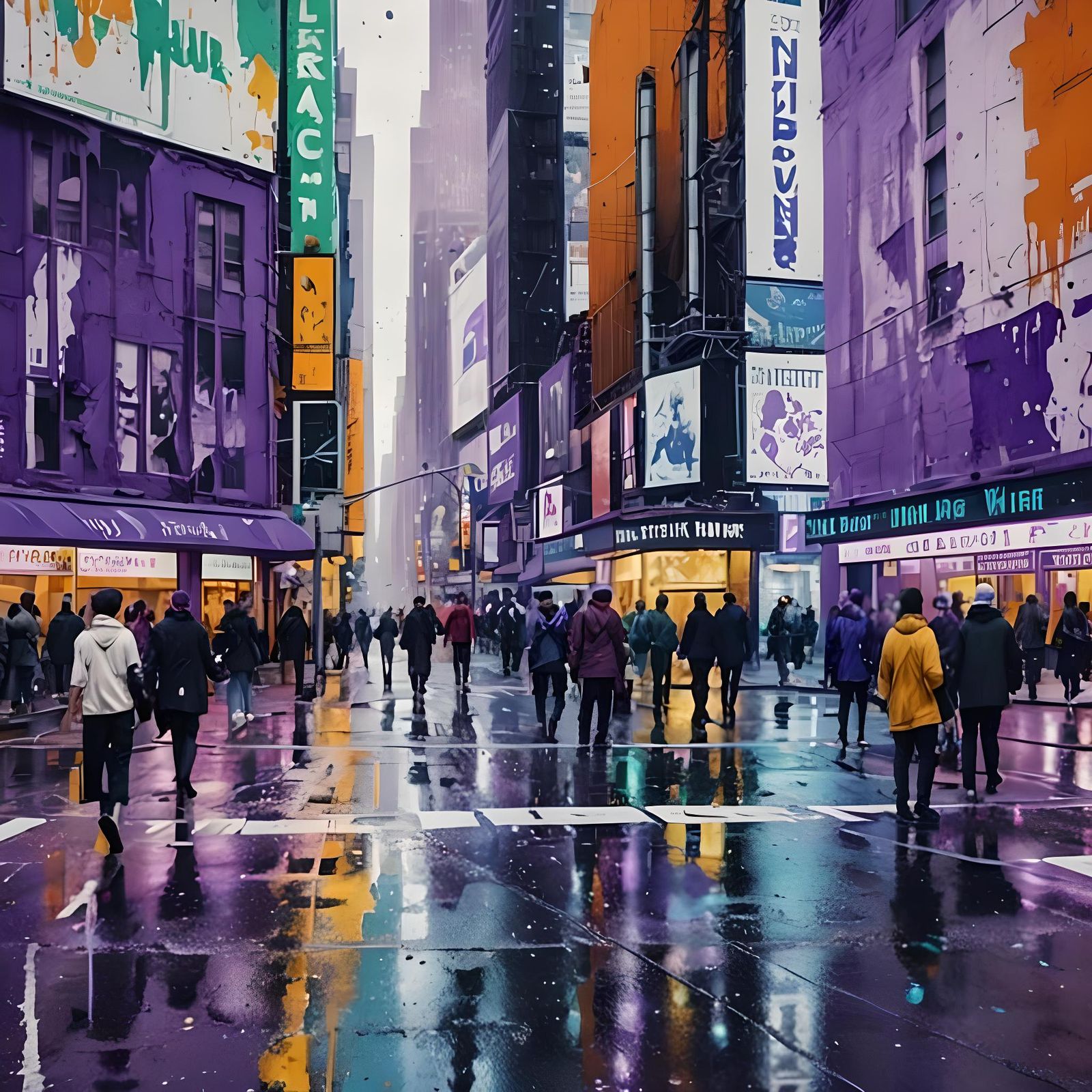 1960s New York City Street Scene in Detailed Matte Painting