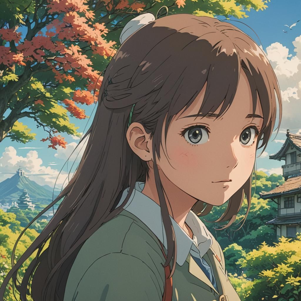 Waifu Manga Anime Key Visual in Ghibli Style