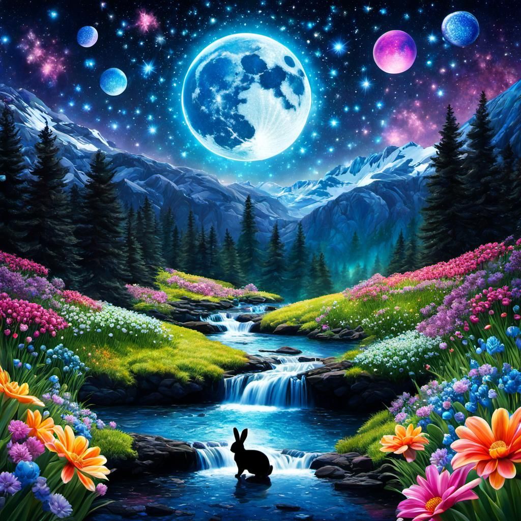 Easter Bunny's Spring Galaxy Adventure: Anime Style