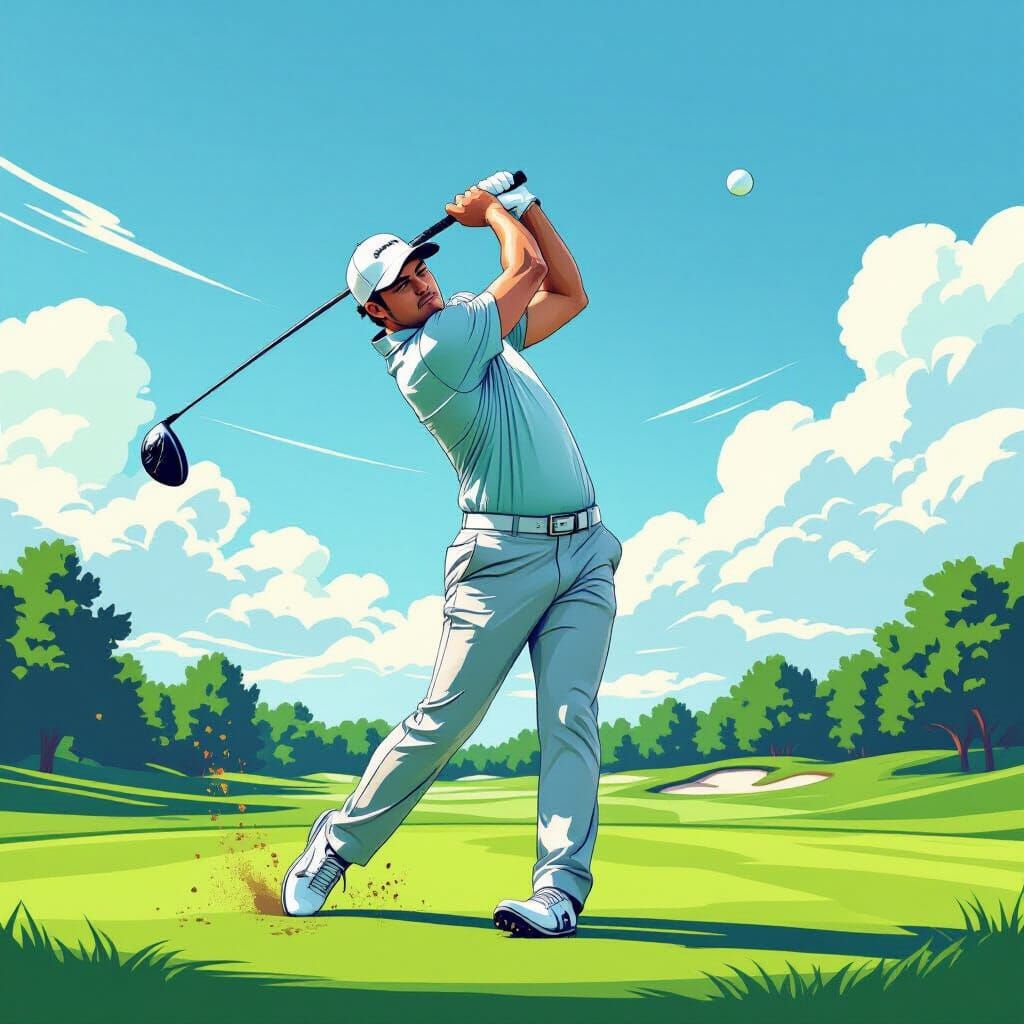 NFT Golf Player in Comic Book Style