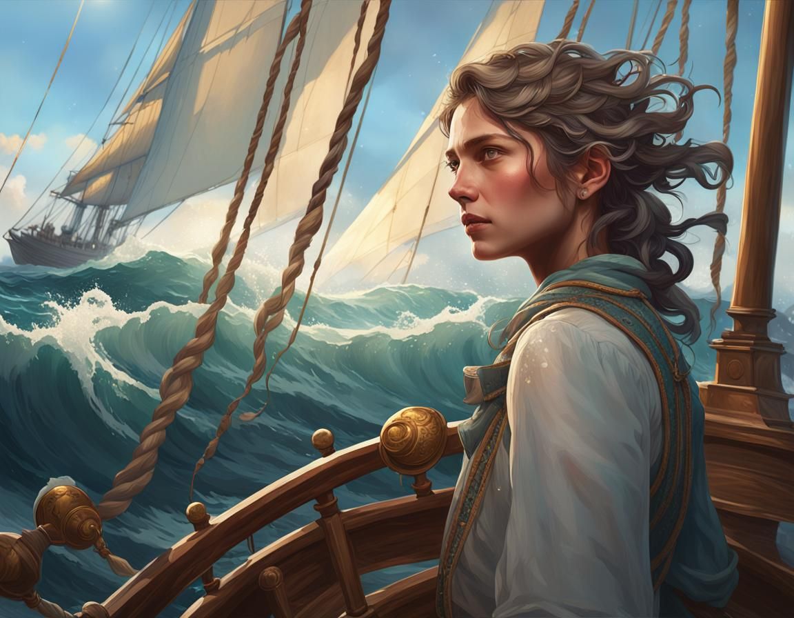 Sailing Ship Portrait in Hyperdetailed Style