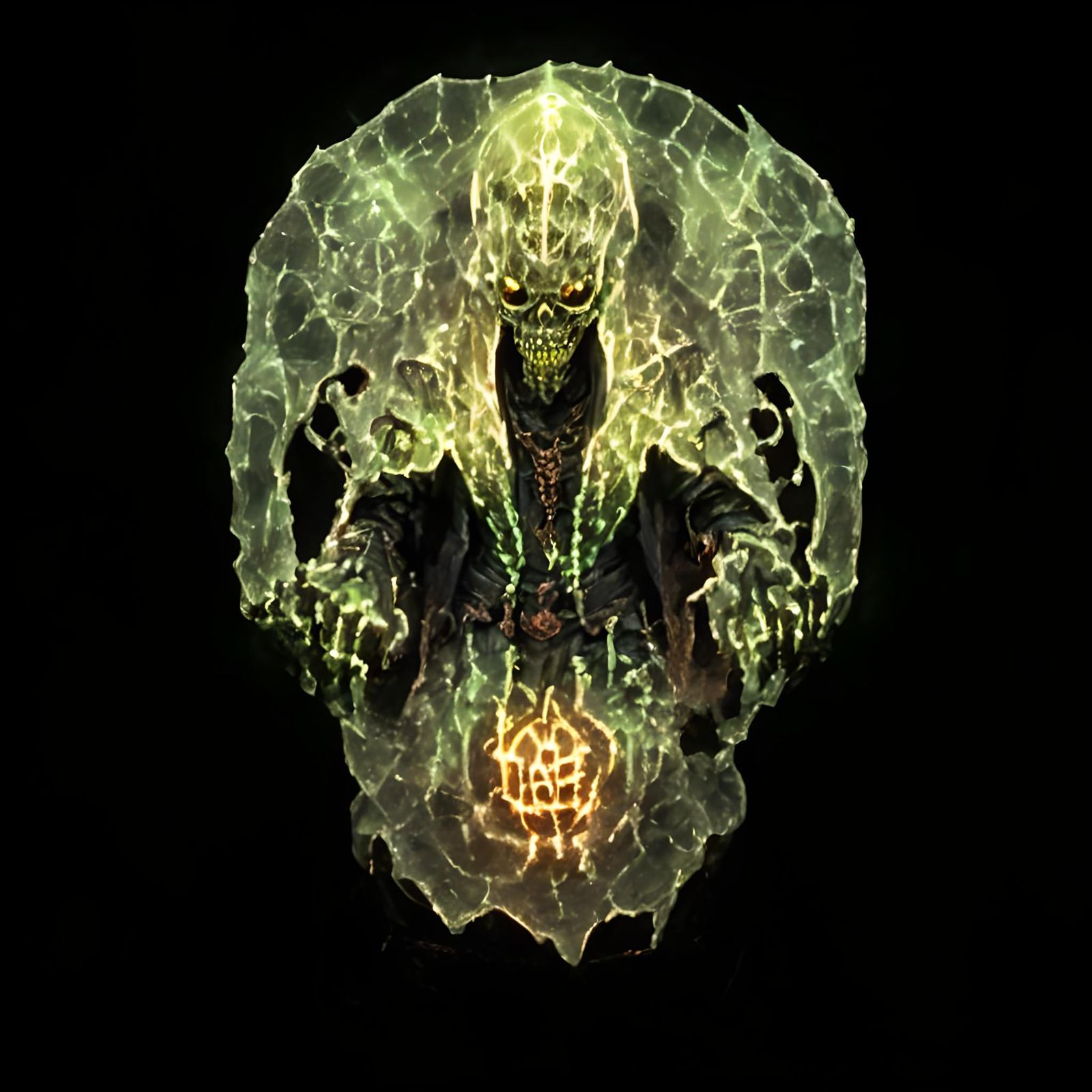 Grim Necromancer Idol with Cryptic Enchantments