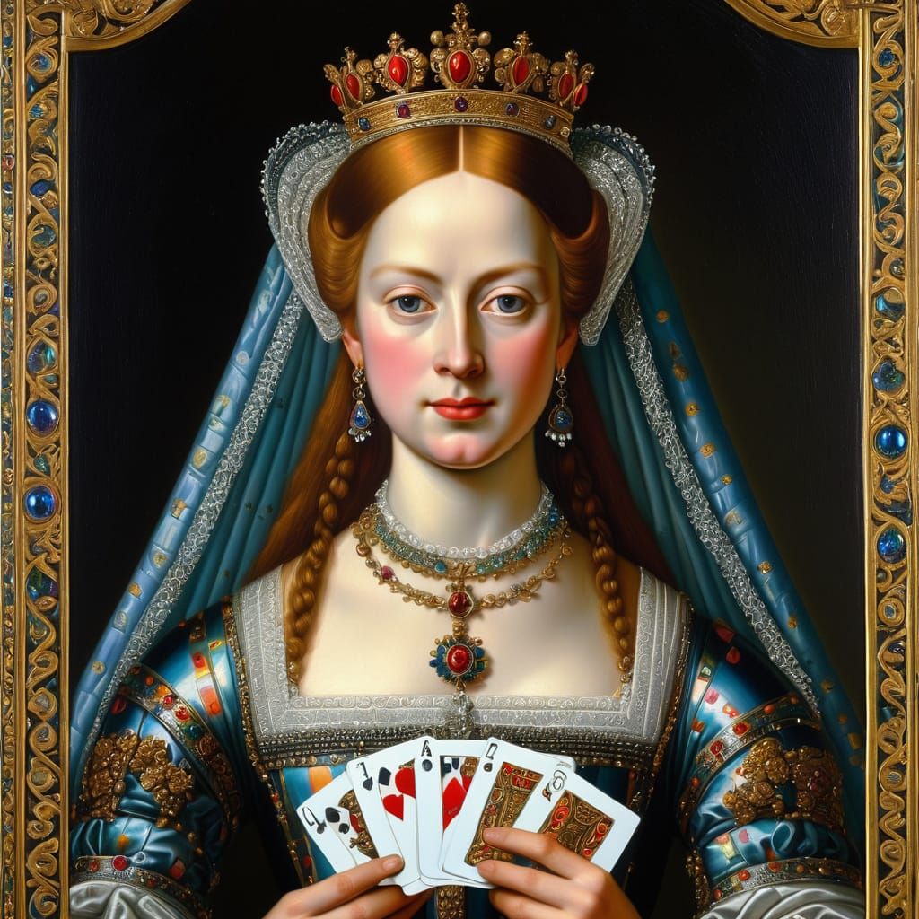 Renaissance Portrait of Elizabeth of York as Queen of Hearts
