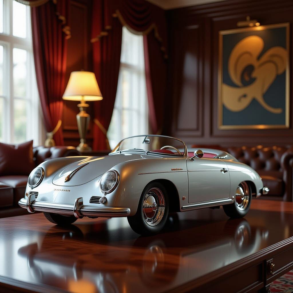Hyperrealistic Porsche 356 Speedster Model in Luxury Living ...