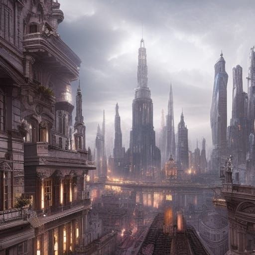 Epic Cinematic Cityscape Digital Matte Painting