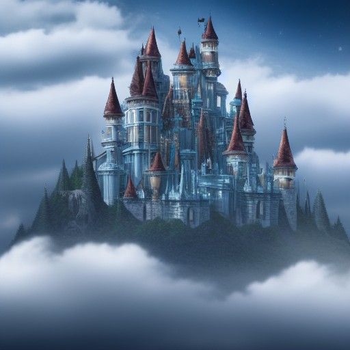 Mystical Fantasy Palace in the Clouds