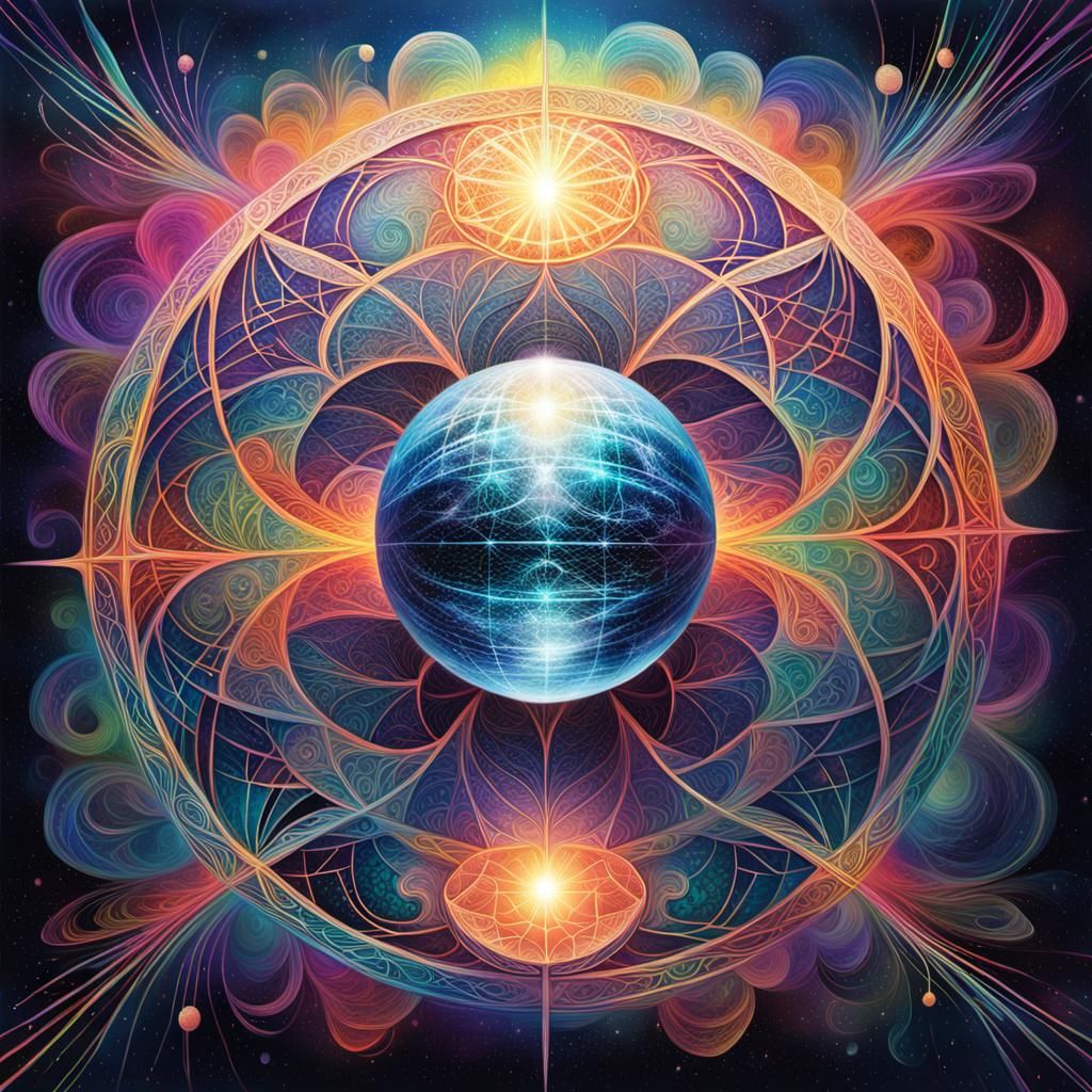 Ethereal Orb Radiating Astral Energy as Digital Art