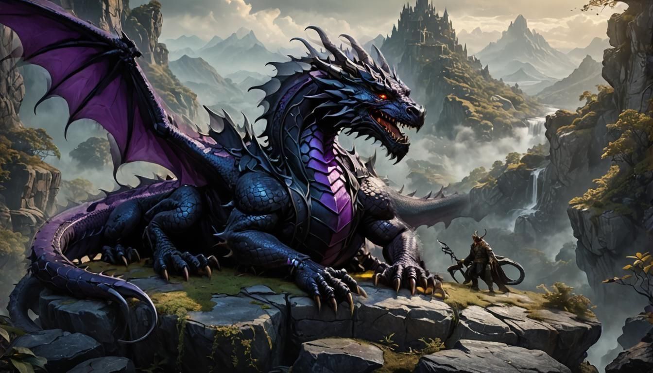 Black Dragon Asleep: A Colossal Obsidian Dream