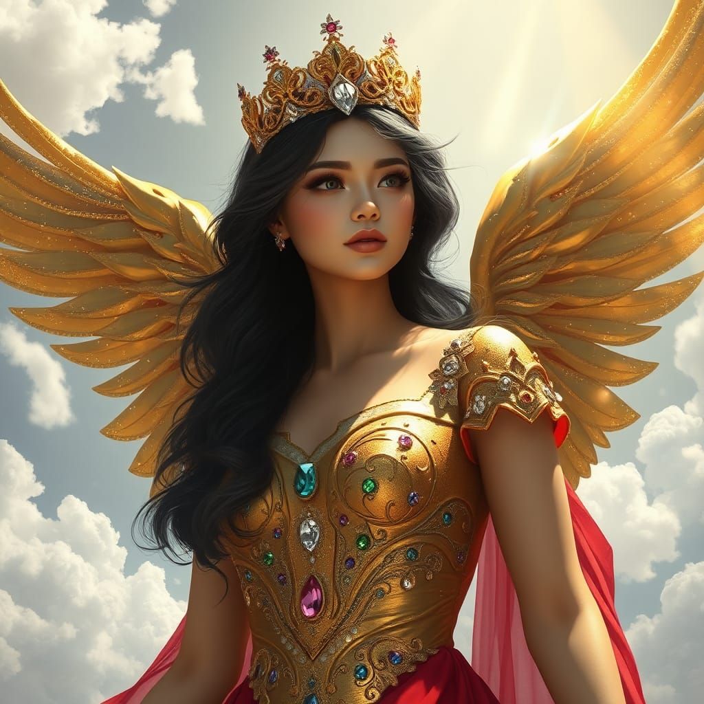 Angel with Golden Wings: Fantasy Concept Art