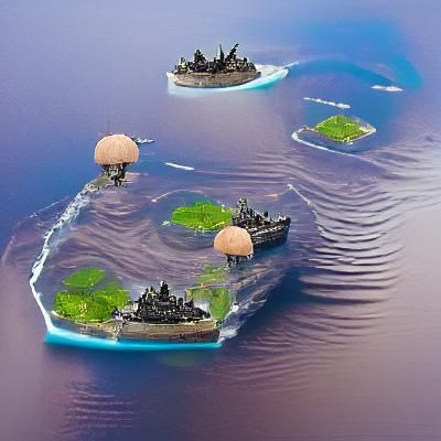 Epic War Between Floating Fantasy Islands