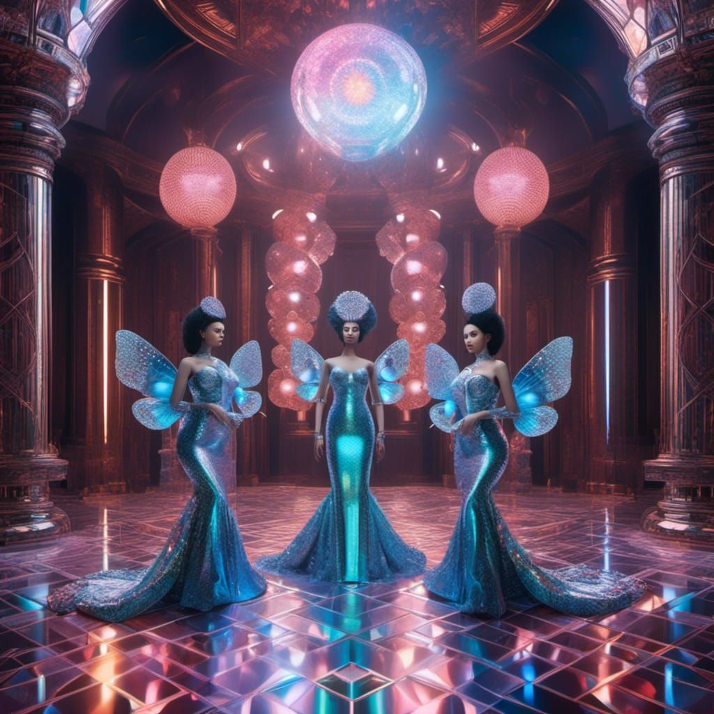 Holographic Gem Dolls in Temple Portrait