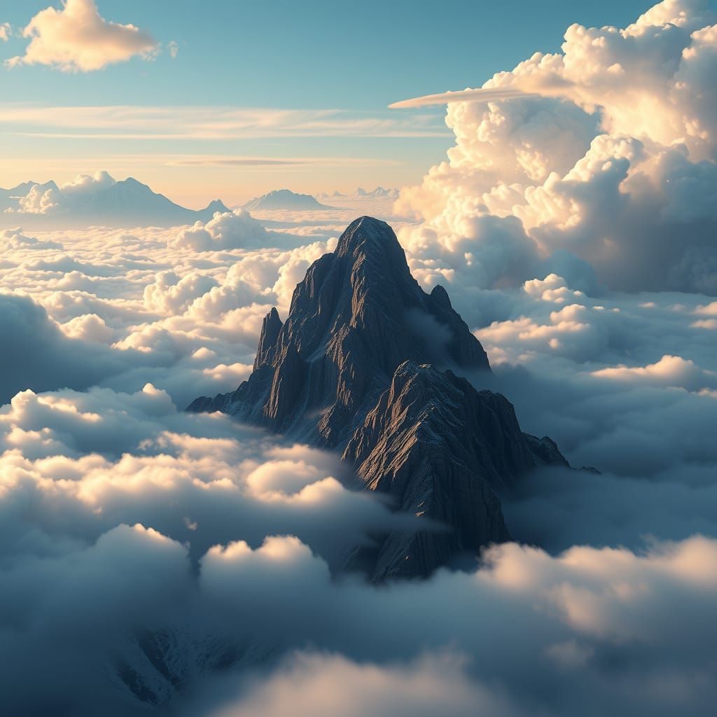 Mountain Cityscape: Fantastical Matte Painting