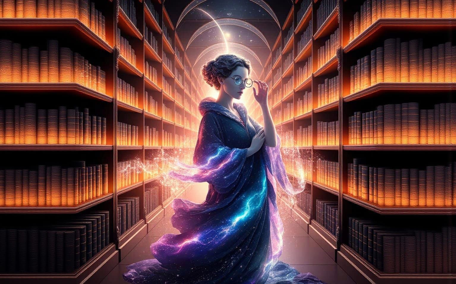 Celestial Librarian Organizing Galaxies in Infinite Starligh...