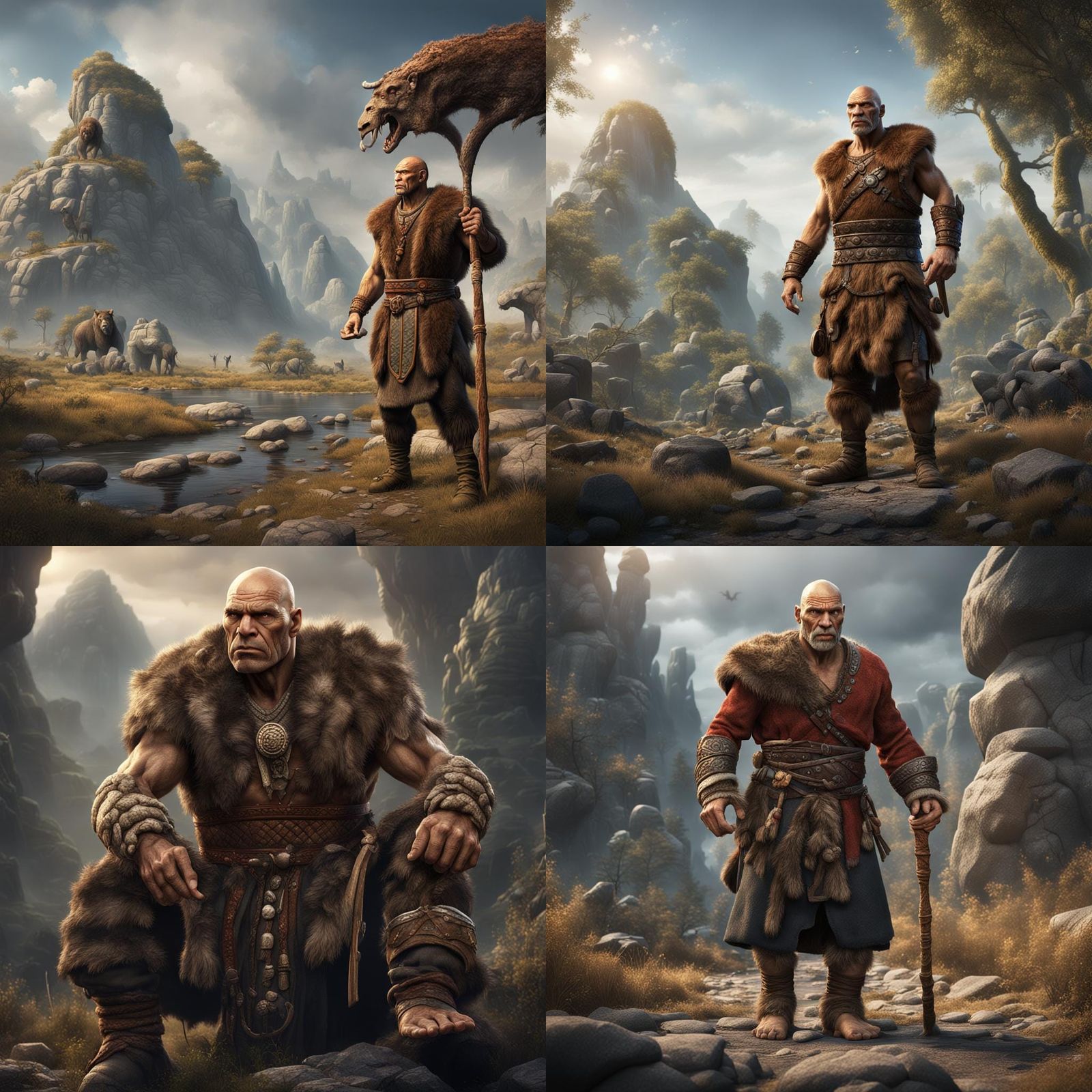 Nikolai Valuev as Stone Age Man: Detailed Matte Painting